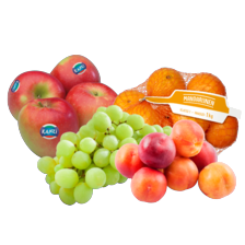 Mandarijnen net à 1 kilo, 
Kanzi appelen zak à 1 kilo,
nectarines schaal à 1 kilo
of witte pitloze druiven schaal à 500 gram